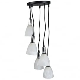 Griestu Lampa Ermo 5x40W E14 melna/hroma (148399)(00289/5) | Griestu lampas ➟ prof.lv