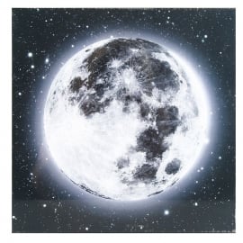 Glezna ar LED 30x30cm Earth-Moon (454062)(483422) | Sienas gleznas ➟ prof.lv