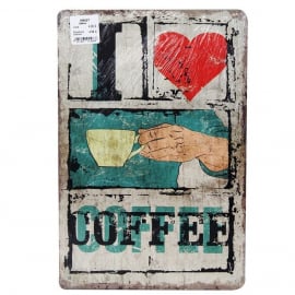 Metāla dekors LOVE COFFEE 20x30cm (189427)(72468033) | Sienas gleznas ➟ prof.lv