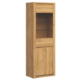 Black Red White Walton Display Cabinet, 42x68x198.5cm, Oak | Display cabinets ➟ prof.lv