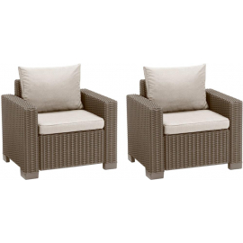 Keter California Garden Chairs with Cushions Beige (29193538587) | Garden chairs ➟ prof.lv