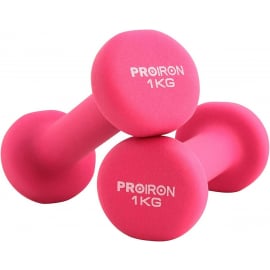 Proiron Komplekts Monolītās Hanteles 2x 1kg Pink (PRKNED01K) OUTLET | Outlet ➟ prof.lv