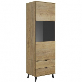 Halmar Nest Chest of Drawers, 60x45x192cm, Black, Oak (V-PL-NEST-W-2) | Display cabinets ➟ prof.lv