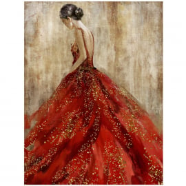 Home4You SILVERY Oil Painting 60x80cm, filters, woman in red dress (85297) | Wall paintings and pictures ➟ prof.lv