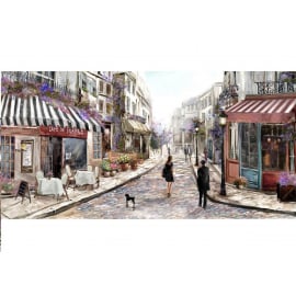 Home4You Oil Painting 50x100cm, Street Cafe (87005) | Wall paintings and pictures ➟ prof.lv