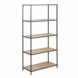 Home4You Seaford Shelf, 77x35x150cm, Black, Natural (AC75968) | Shelves ➟ prof.lv