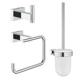 Aksesuāru komplekts Grohe Essentials Cube City 3-in-1, hroms, 40757001v | Tualetes papīra turētāji ➟ prof.lv