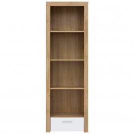 Black Red White Balder Bookcase, 62x39x192cm, White, Oak (S382-REG1S-DRI/BIP) | Shelves ➟ prof.lv