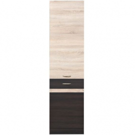 Black Red White Junona Line Wardrobe, 57.5x50x195.5cm, Black, Oak (K22-D2D/50/195_P-WE/DSO/WE) | Shelves ➟ prof.lv