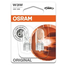 Spuldze Osram Glass Wedge Bases Pagrieziena Rādītājiem Un Gabarītgaismām 12V 2W 2gb. (O2821-02B) | Halogēnās spuldzes ➟ prof.lv