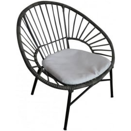 Reclining Armchair, 79x92x86cm, Black/Grey (131618) | Garden chairs ➟ prof.lv