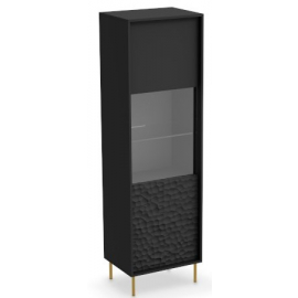 Halmar Bullet W-1 Display Cabinet, 55x41x185cm, Black | Display cabinets ➟ prof.lv