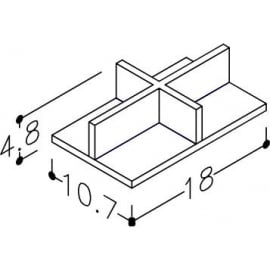 Atvilktņu atdalītājs Kame 180x107mm, Melna (ACW01-BL-E) | Piederumi vannas istabas mēbelēm ➟ prof.lv