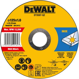 Metāla Griešanas Disks Dewalt DT3507-QZ 125x1mm, 10gab | Griezējdiski ➟ prof.lv