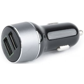 Auto Lādētājs Gembird EG-U2QC3-CAR-01 2x USB 2.1A/3A, Melns/Pelēks | Auto audio un video ➟ prof.lv