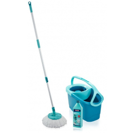 Grīdas Slotas Komplekts Leifheit Rotation Disc Mop Ergo + Power Cleaner 1L Pelēka, Zaļa (1055414) | Grīdas slotas un birstes ➟ prof.lv