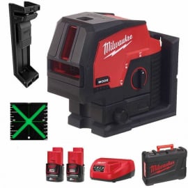 Milwaukee M12 CLLP-301C Pašlīmeņojošs Krustlīniju Lāzera Līmeņrādis, Lāzera Klase - 2  | Mērinstrumenti ➟ prof.lv