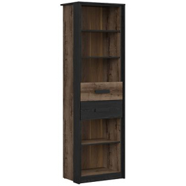 Black Red White Kassel Wardrobe, 60x41x195cm, Oak (S491-REG2S-DMON/DCA) | Shelves ➟ prof.lv