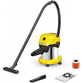 Пылесос для строительных работ Karcher WD 3 S V-15/4/20 желто-черный (1.628-138.0) | Строительные пылесосы ➟ prof.lv