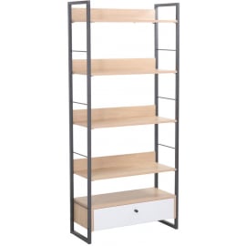 Home4You Study Shelf 30x70x159cm, Oak/Black (40848) | Shelves ➟ prof.lv