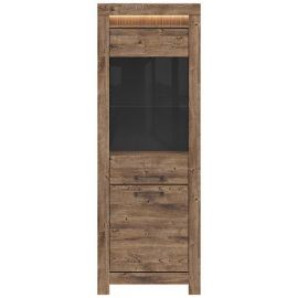 Black Red White Torin Display Cabinet, 200x70.5x45cm, Oak (S481-REG1D1W-DRB) | Display cabinets ➟ prof.lv