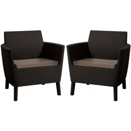 Keter Salemo Duo Garden Chairs with Cushions Brown (29209040599) | Garden chairs ➟ prof.lv