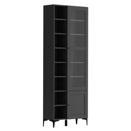 Black Red White Modeo Display Cabinet, 32x80x217cm, Grey (S499-REG/80/200/30_7-GF/GF) | Display cabinets ➟ prof.lv