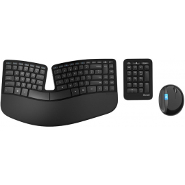 Klaviatūra + Pele Microsoft Sculpt Ergonomic Desktop RU/EN Melna (L5V-00017) | Klaviatūras ➟ prof.lv