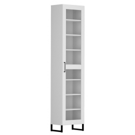 Black Red White Modeo Display Cabinet, 32x50x217cm, White/Black | Display cabinets ➟ prof.lv