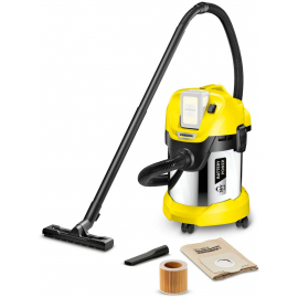 Karcher Аккумуляторный пылесос для сухой и влажной уборки WD 3 Battery Premium без аккумулятора желтый/серый (1.629-950.0) | Строительные пылесосы ➟ prof.lv