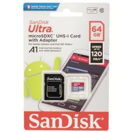 Atmiņas Karte SanDisk SDSQUA4 Micro SD 120MB/s, Ar SD Adapteri Sarkana/Pelēka | Atmiņas kartes ➟ prof.lv