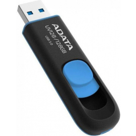 USB Zibatmiņa Adata UV128 3.2, Melna/Zila | Usb atmiņas kartes ➟ prof.lv