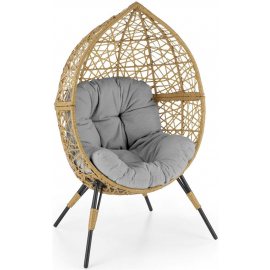 Halmar Oskar Garden Chair 55x91x150cm, Grey/Yellow (V-CH-OSKAR-FOT) | Garden chairs ➟ prof.lv