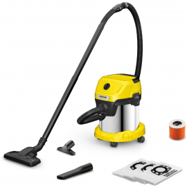 Пылесос для сбора сухой и влажной уборки Karcher WD 3 S V-15/6/20 Home желтого/черного цвета (1.628-150.0) | Строительные пылесосы ➟ prof.lv