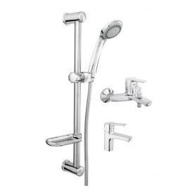 Rubineta Uno-10 + Uno-18 + Varianta-Delta Bathroom Sink Mixer Tap Chrome (170499) | Shower systems ➟ prof.lv