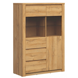 Black Red White Walton Display Cabinet, 42x104.5x150cm, Oak | Display cabinets ➟ prof.lv