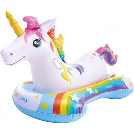 Peldmatracis Intex Unicorn Ride-On 57552Ep White/Blue (6941057420219) | Piepūšamās atrakcijas ➟ prof.lv