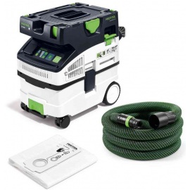 Пылесос для столярных работ Festool CTM Midi I, черный/белый/зеленый (574822) | Строительные пылесосы ➟ prof.lv