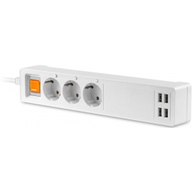 Viedais Pagarinātājs Platinet Extension Cord 3 Sockets PSHS16AW White (188366) | Bloka pagarinātāji ➟ prof.lv