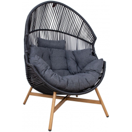 Home4You Helsinki Relax Armchair, 98x101x142cm, Black (77673) | Garden chairs ➟ prof.lv