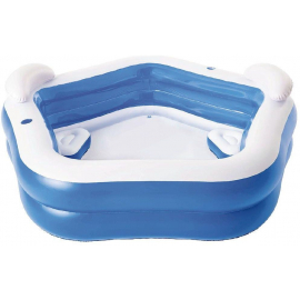 Piepūšamais Baseins Bestway Family Pool Fun 213X206X69Cm White/Blue (380446) | Baseini ➟ prof.lv