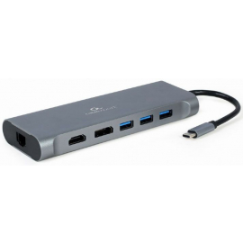 Ārējais Atmiņas Karšu Lasītājs Gembird A-CM-COMBO8-01 USB-C, Sudraba | Atmiņas karšu lasītāji ➟ prof.lv