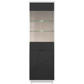 Black Red White Forn Display Cabinet, 200.5x64x42.5cm, White/Black (S471-REG1D1W-BIP/CAM) | Display cabinets ➟ prof.lv