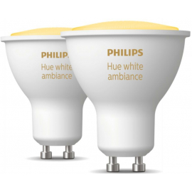 Viedā LED Spuldze Philips Hue White Ambiance GU10 5W 2200-6500K 2pcs | Piegāde ar pakomātu ➟ prof.lv