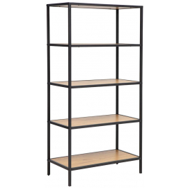 Home4You Hedvig Shelf 63x33x124cm, Oak/Black (40827) | Shelves ➟ prof.lv